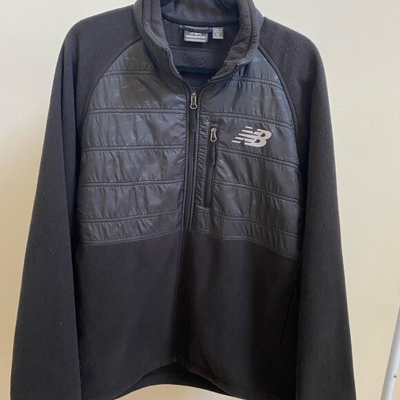 New Balance Black Fleece Jacket Quilted - Picture 2 of 7
